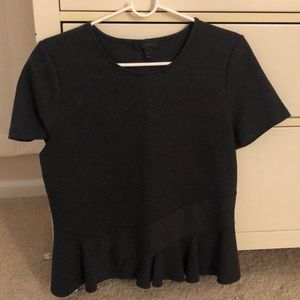 Dark grey wool peplum shirt